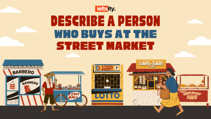 Describe a person who buys at the street market