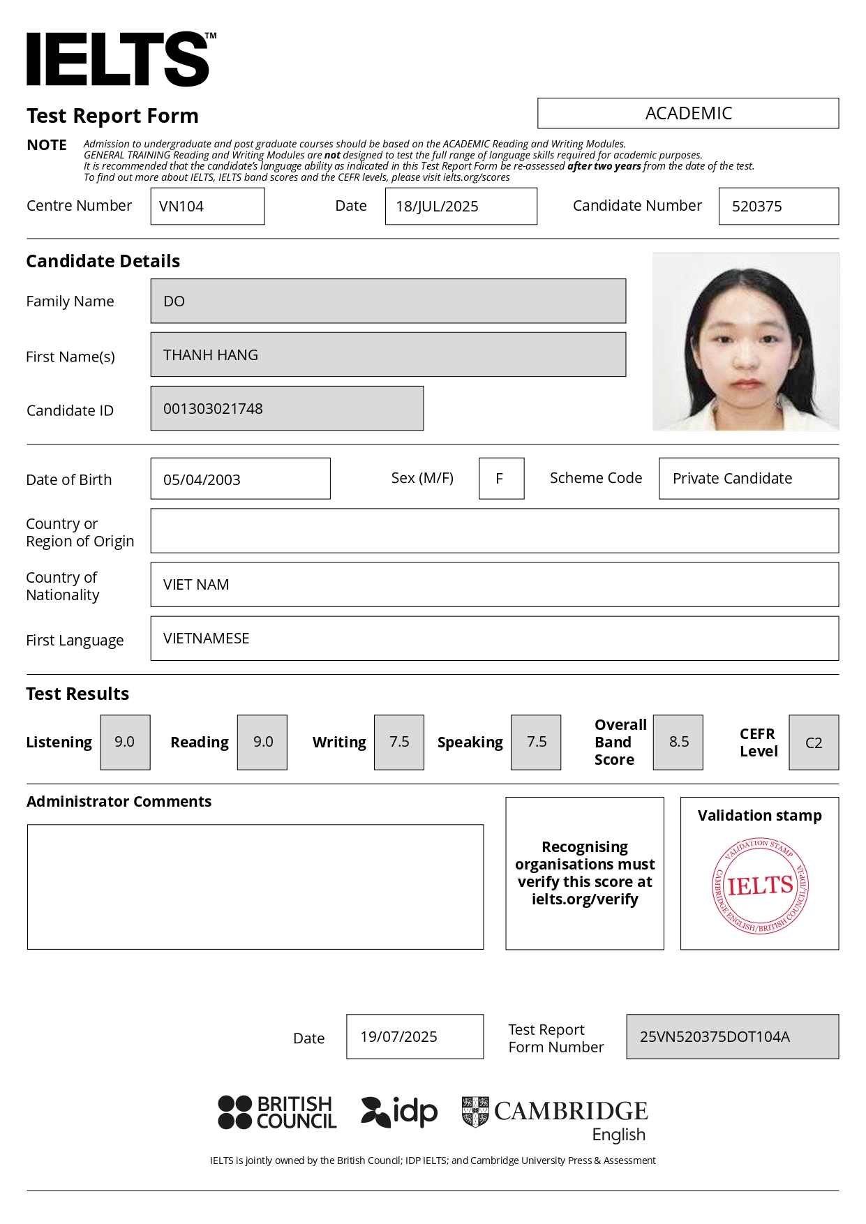 Bằng IELTS